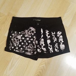 Hot Topic Skull Stars Black Shorts
